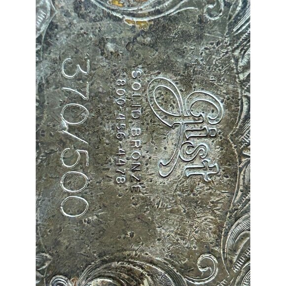 2005 Reno Rodeo Belt Buckle Solid Bronze Wildest Richest Rodeo In The West Limit - Picture 3 of 5